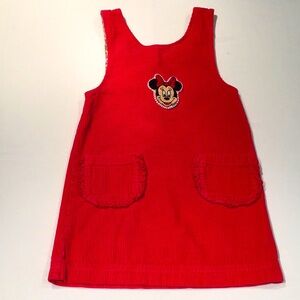 Mini Boden Girl's Corduroy Jumper Minnie Mouse Appliqué